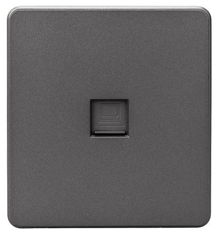 Розетка Ethernet RJ-45 и со шторками, без рамки Kranz ROUND KR-78-0724-2