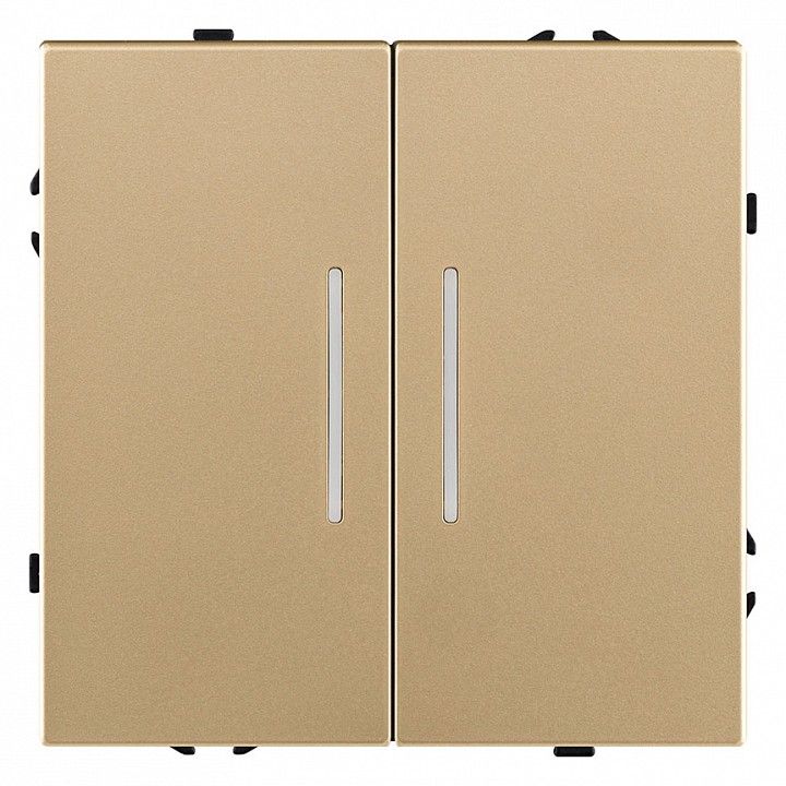 Выключатель двухклавишный с подсветкой без рамки Kollinger Eclipse EC-010GD