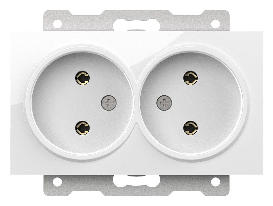 Розетка двойная без заземления, без рамки Elbi Eleсtriс Zena Vega 609-015600-908
