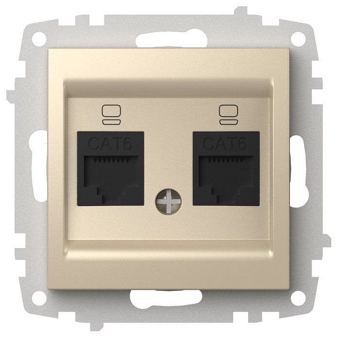 Розетка двойная Ethernet RJ-45 без рамки Elbi Eleсtriс Zena Vega 609-012500-248