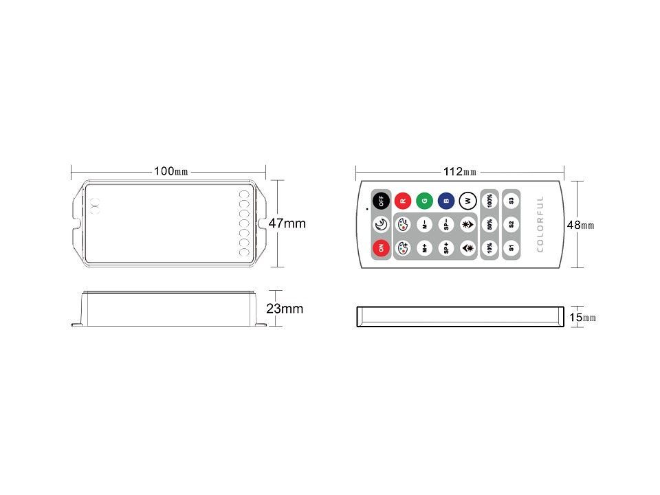 Контроллер-регулятор цвета RGBW с пультом ДУ SWG 2,4G SW-CW-2.4G-16A
