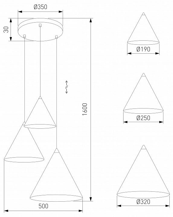 Подвесной светильник TK Lighting Cono 6633 Cono