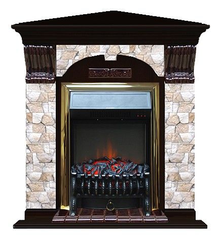 Комплект из электрокамина напольного и портала (106.5x81x98 см) Арочный Арбат угл. Fobos BR АРУ00022