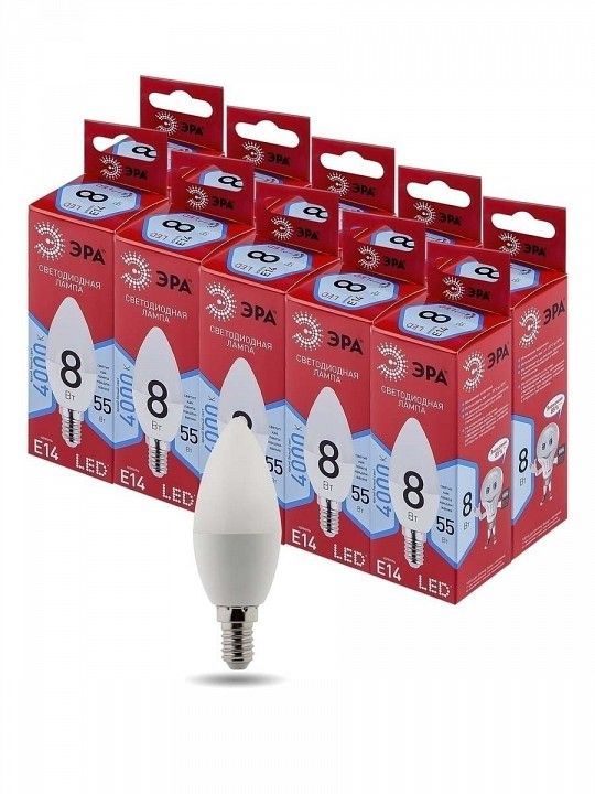 Лампа светодиодная Эра  E14 8Вт 4000K LED B35-8W-840-E14 R