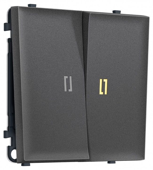 Выключатель проходной двухклавишный с подсветкой без рамки Ambrella Volt MS MS654030