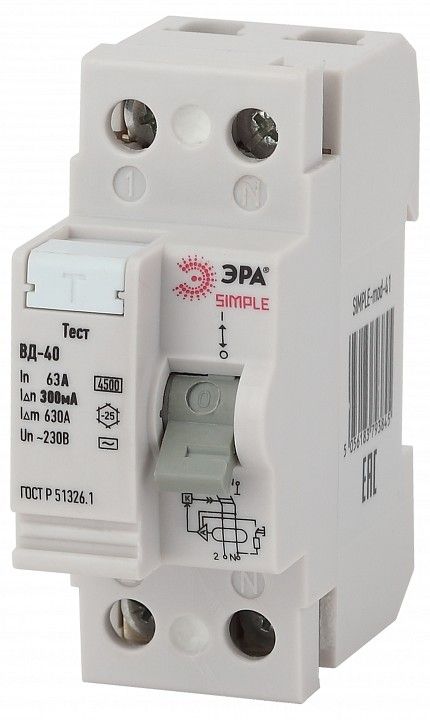 Устройство защитного отключения 2P Эра ВД-40 SIMPLE-mod-52