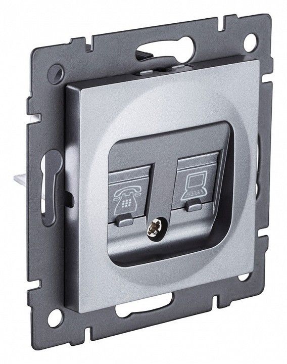 Розетка двойная RJ-11 и Ethernet RJ-45, без рамки Kollinger  REA-011GY