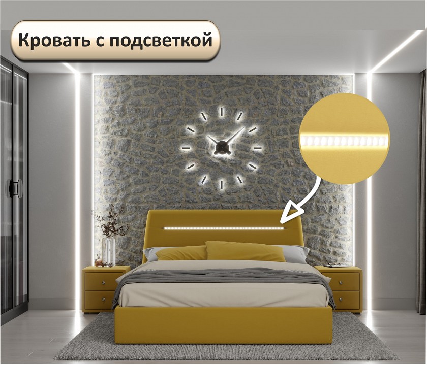 Кровать двуспальная Neo с подсветкой