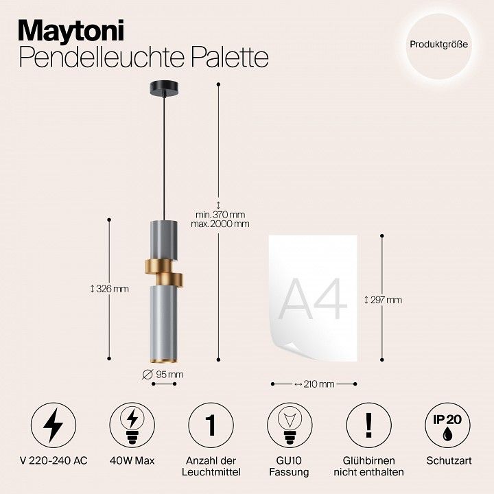 Подвесной светильник Maytoni Палитра MOD303PL-01CFL2