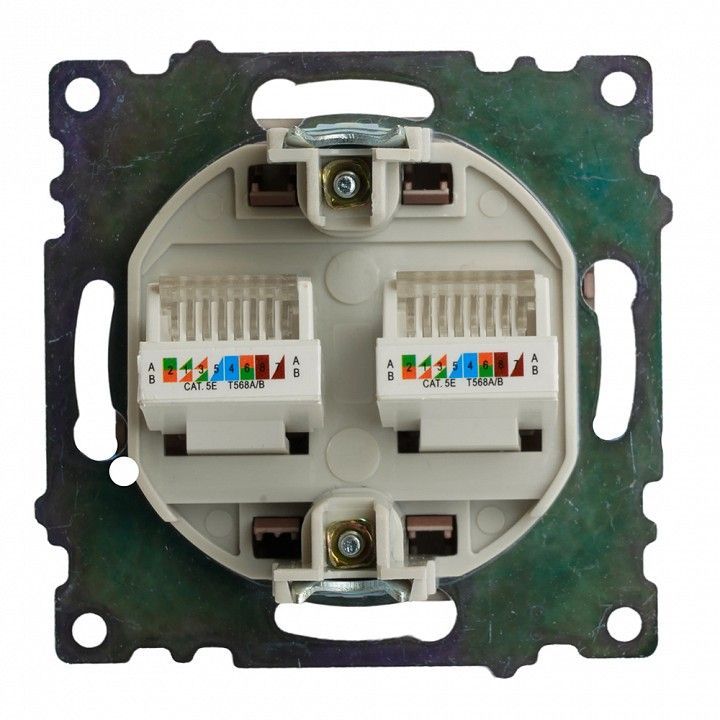 Розетка двойная Ethernet RJ-45 без рамки Stekker Катрин 50006