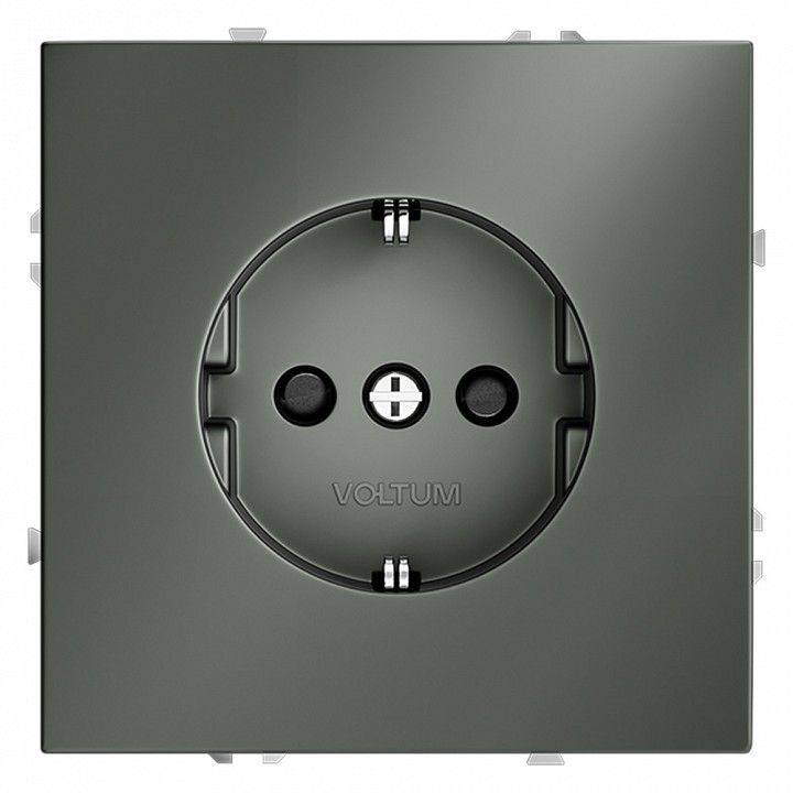Розетка с заземлением и со шторкой, без рамки Voltum S70 VLS040206