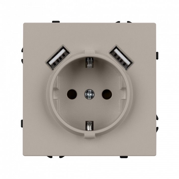 Розетка с заземлением и 2хUSB type A, без рамки Arlight SCT-NOBE 059442