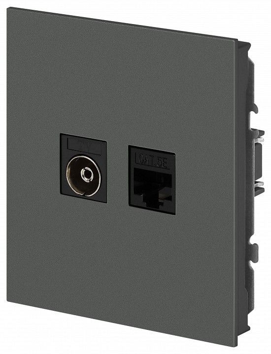 ТВ-розетка и розетка Ethernet RJ-45 без рамки Эра Arktik Б0070499