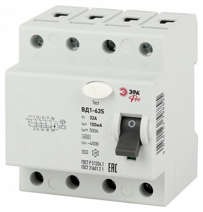 Устройство защитного отключения 4P Эра ВД1-63S NO-902-154