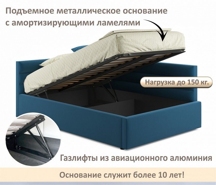 Кровать полутораспальная Aura 1200