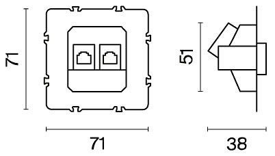 Механизм розетки Ethernet RJ-45 Voltum S70 VLS0602M