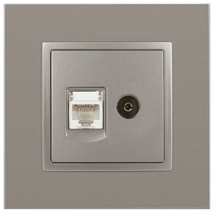 ТВ-розетка и розетка Ethernet RJ-45 без рамки Эра Эра Elegance 14-3110-16