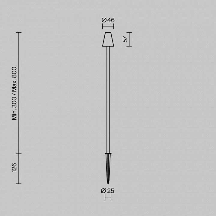 Наземный низкий светильник Maytoni Outdoor Тростник O504FL-L1B3K1