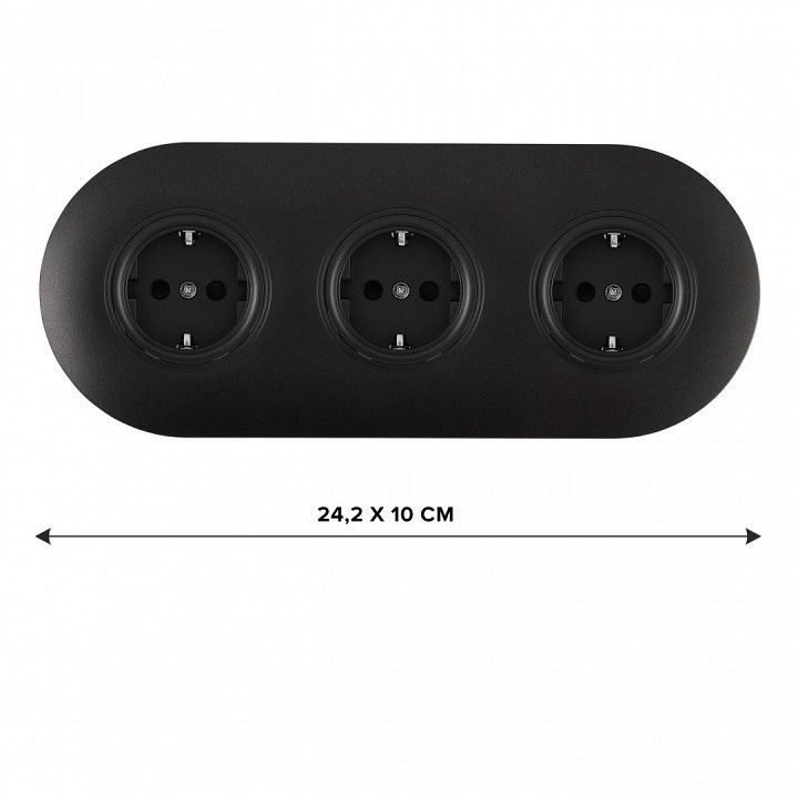 Розетка с заземлением и со шторкой Arte Milano SET08-3 SET08-3-40-1x3 black