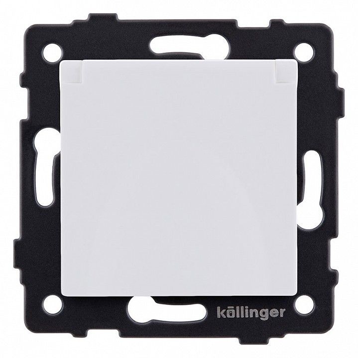 Розетка с заземлением с крышкой, без рамки Kollinger  REA-006WM