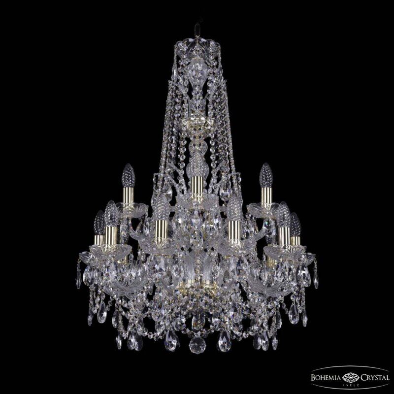 Подвесная люстра Bohemia Ivele Crystal 1411 1411/10+5/195/XL-80/2d G