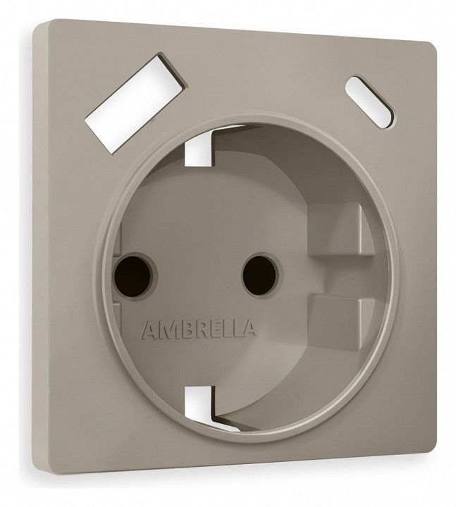 Накладка для розетки с заземлением и со шторками и 2хUSB type A и C Ambrella Volt ALFA AP3700