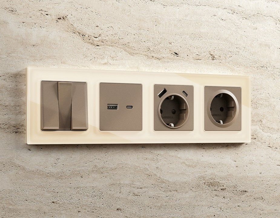 Накладка для розетки с заземлением Ambrella Volt ALFA AP6360
