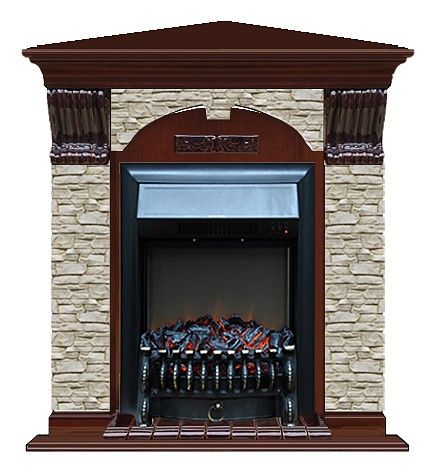 Комплект из электрокамина напольного и портала (106.5x81x98 см) Арочный ГО угл. Fobos BL АРУ00049