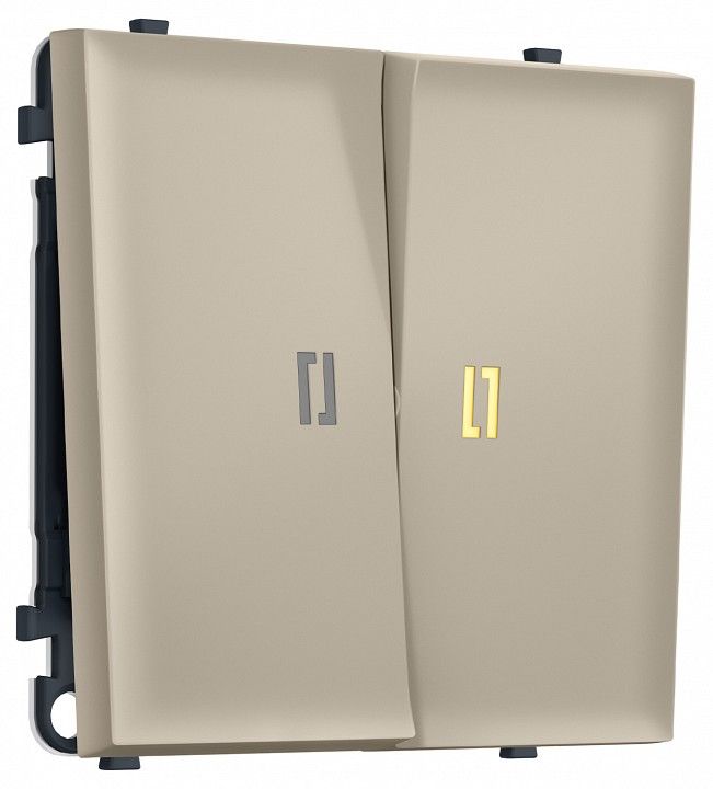 Выключатель проходной двухклавишный с подсветкой без рамки Ambrella Volt MS MS344030