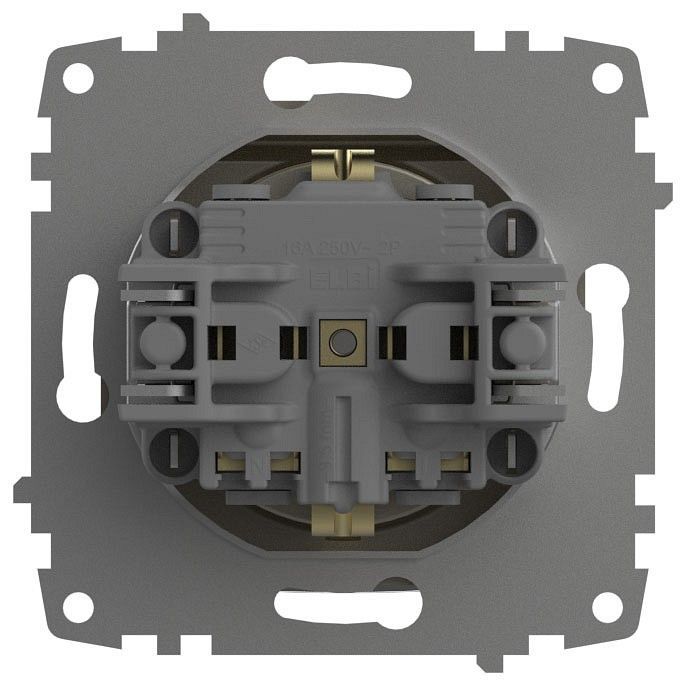 Розетка с заземлением и со шторкой, без рамки с крышкой Elbi Eleсtriс Zena Vega 609-011400-219
