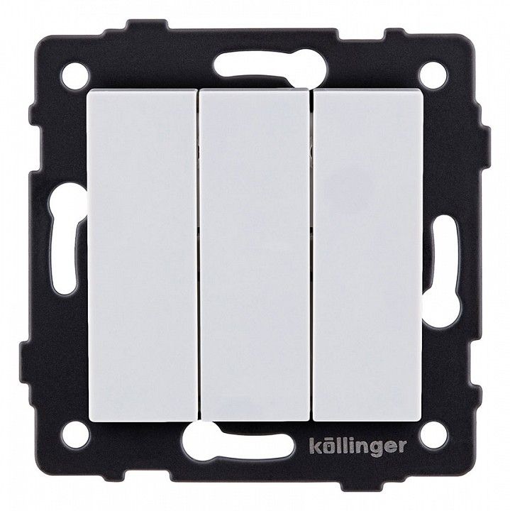 Выключатель трехклавишный без рамки Kollinger  REA-S-012WH