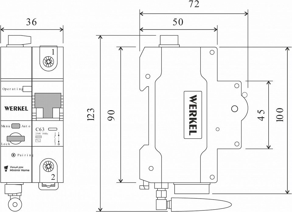 Автоматический выключатель 1P с Wi-Fi Werkel  W1001P6301