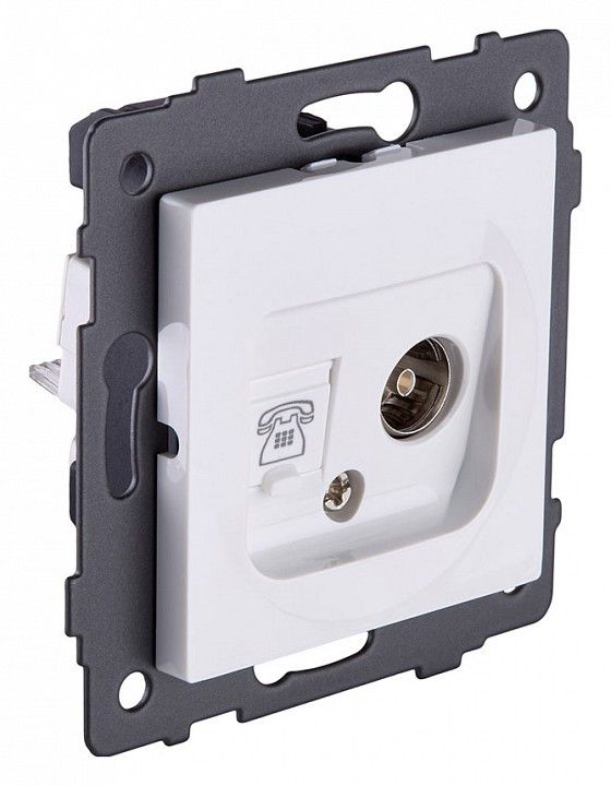 Розетка двойная RJ-11 и Ethernet RJ-45, без рамки Kollinger  REA-013WH