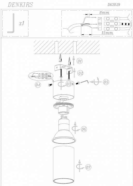 Спот Denkirs TUBE DK2029-GG