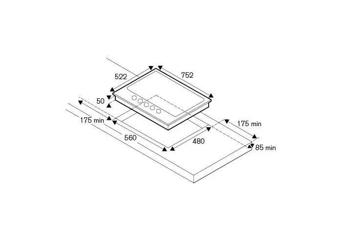 Газовая варочная панель Bertazzoni P755CHERNE