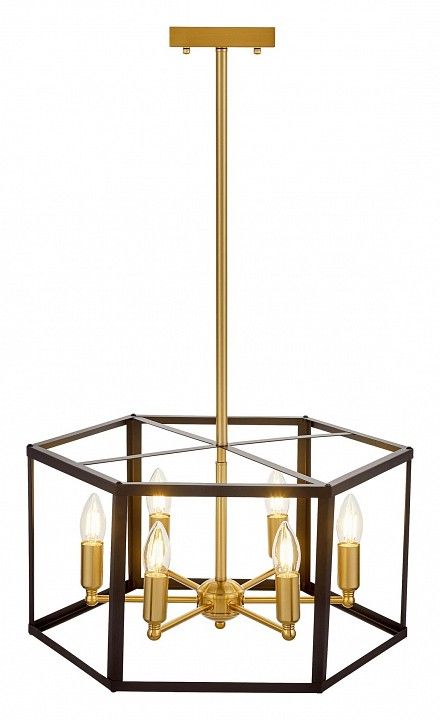 Люстра на штанге LUMINA DECO Lorton LDP 1142-6 BK+MD