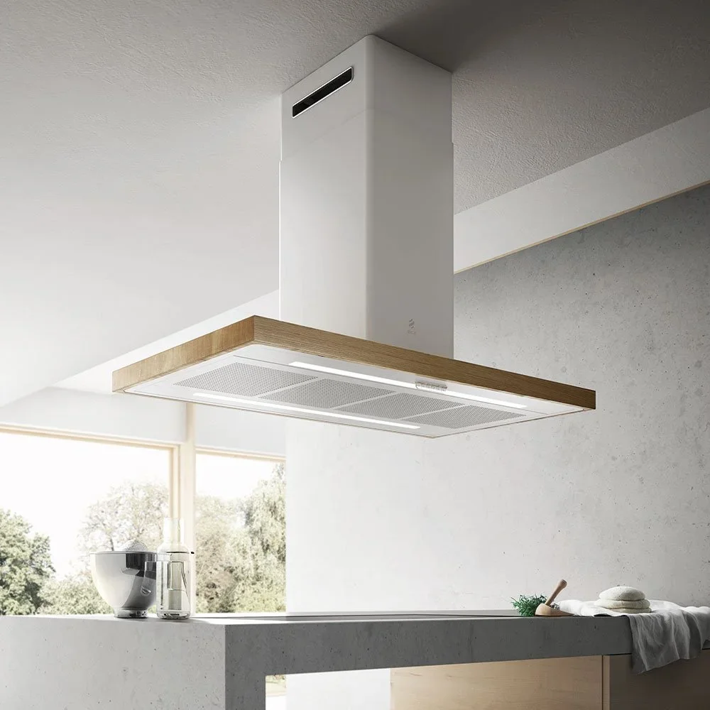 Вытяжка Elica Био Остров Белый и Дуб с аспирацией 120х53 (Bio Island WH/A/120X53 Rovere)