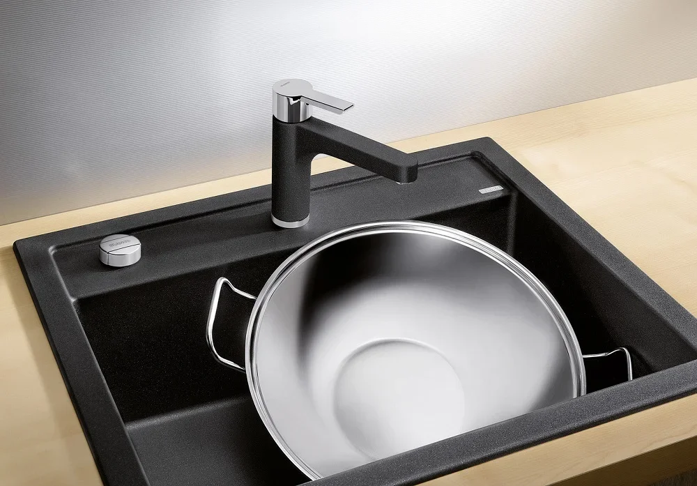 Мойка BLANCO DALAGO 6 Silgranit черный, клапан-автомат