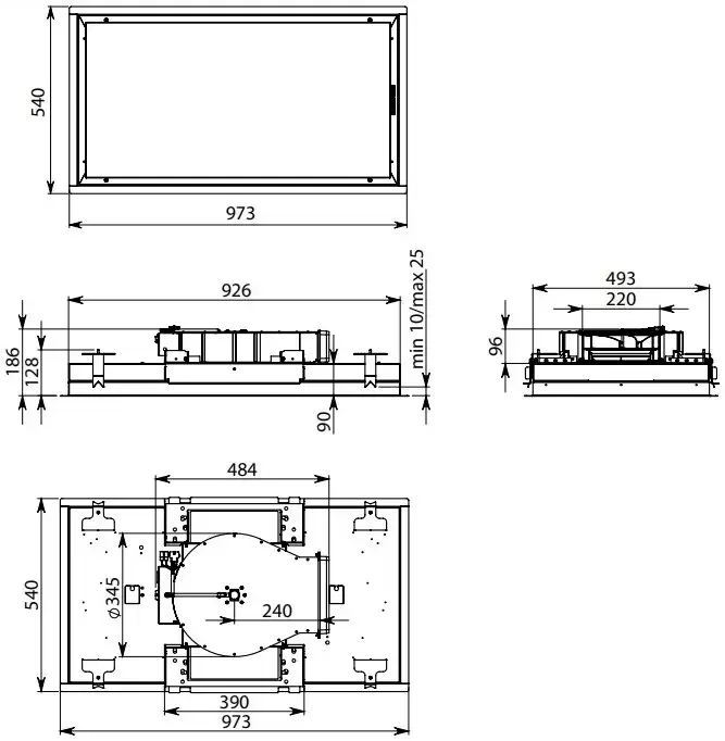 Встраиваемая вытяжка Falmec NUBE ISOLA 90 INOX (без мотора)