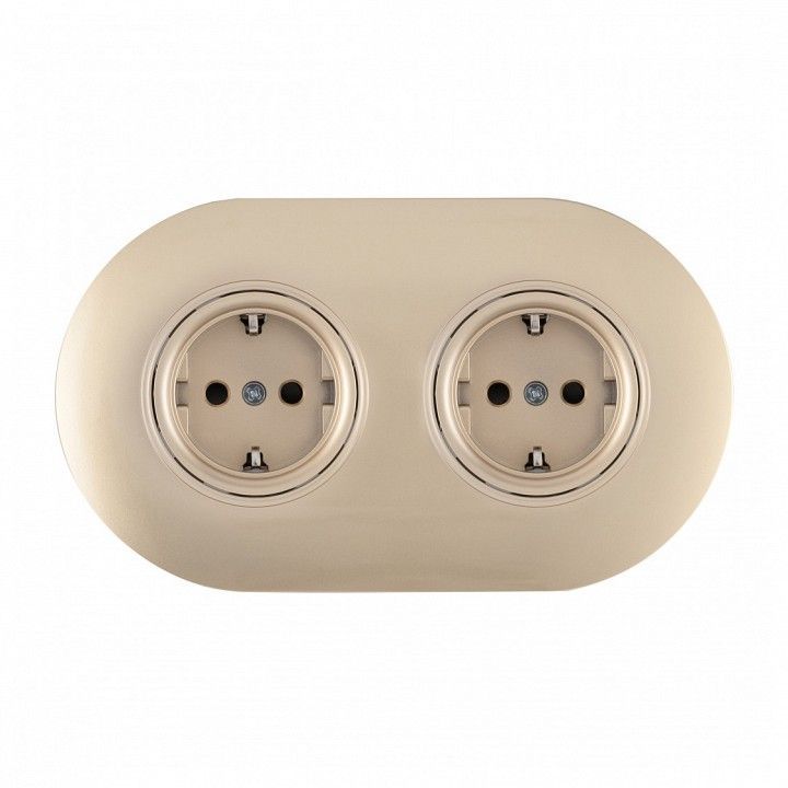 Розетка с заземлением и со шторкой Arte Milano SET08-2 SET08-2-40-1x2 shampan