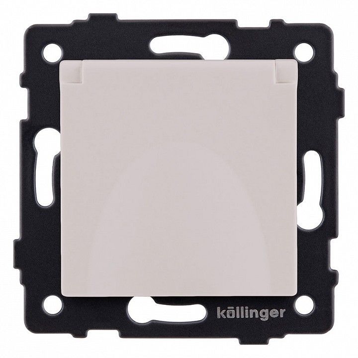 Розетка с заземлением с крышкой, без рамки Kollinger  REA-006CM