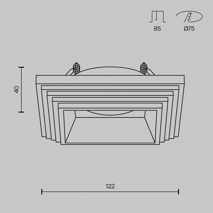Встраиваемый светильник Maytoni Technical Gyps Modern DL005-1-01-W-1