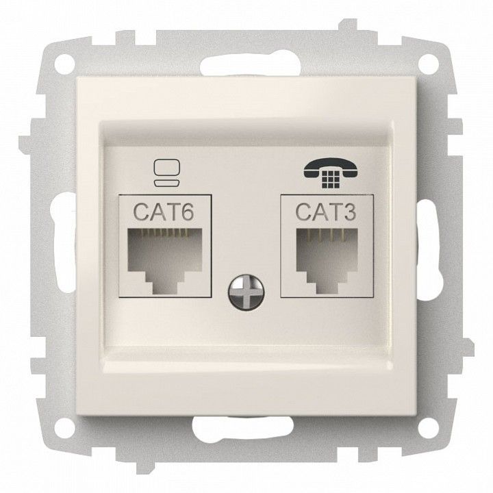 Розетка двойная RJ-12 и Ethernet RJ-45, без рамки Elbi Eleсtriс Zena Vega 609-010200-249