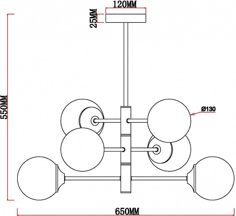 Люстра на штанге MyFar Camilla MR1882-6C