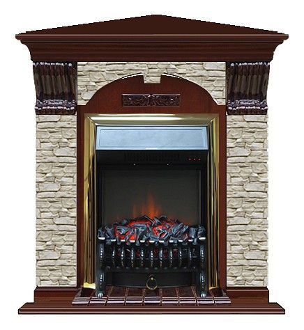Комплект из электрокамина напольного и портала (106.5x81x98 см) Арочный ГО угл. Fobos BR АРУ00050