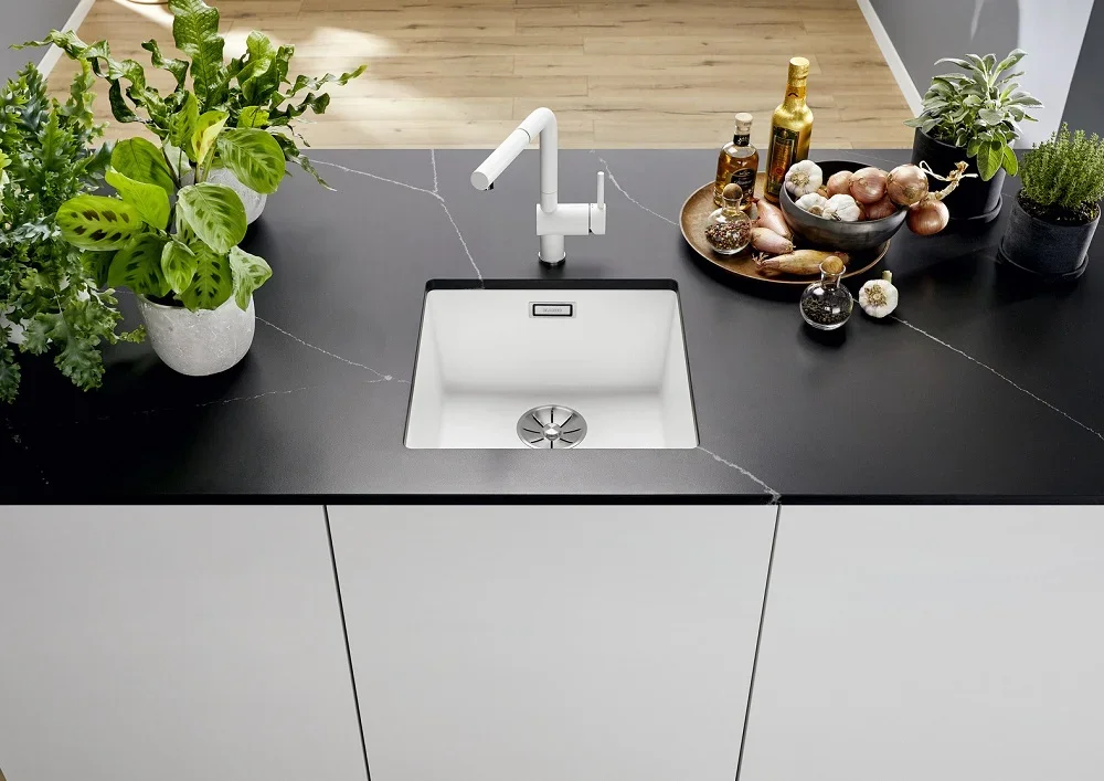 Мойка BLANCO SUBLINE 400-U Silgranit мягкий белый