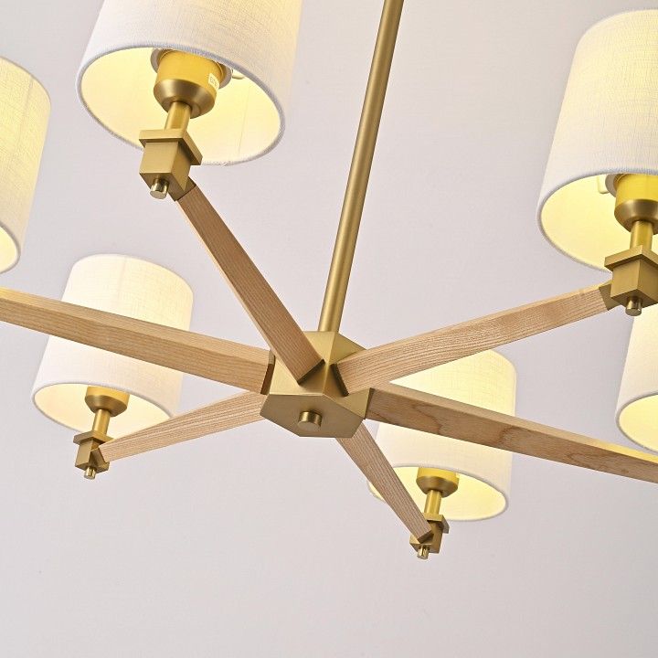 Люстра на штанге Imperiumloft Jorgenson White/Light wood STAVRA01