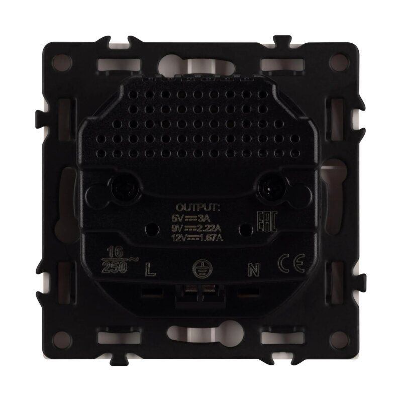 Розетка с заземлением и со шторкой и 2хUSB C, без рамки Arlight NOBE 061818(1)