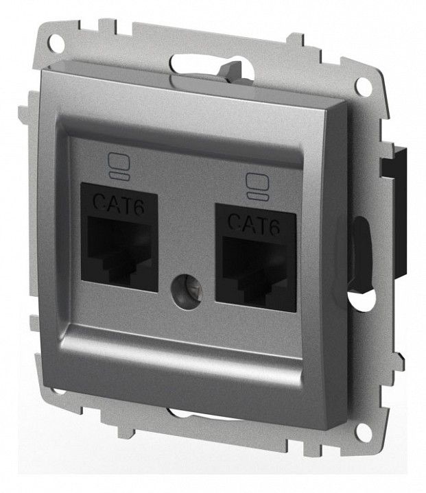 Розетка двойная Ethernet RJ-45 без рамки Elbi Eleсtriс Zena Vega 609-011000-248