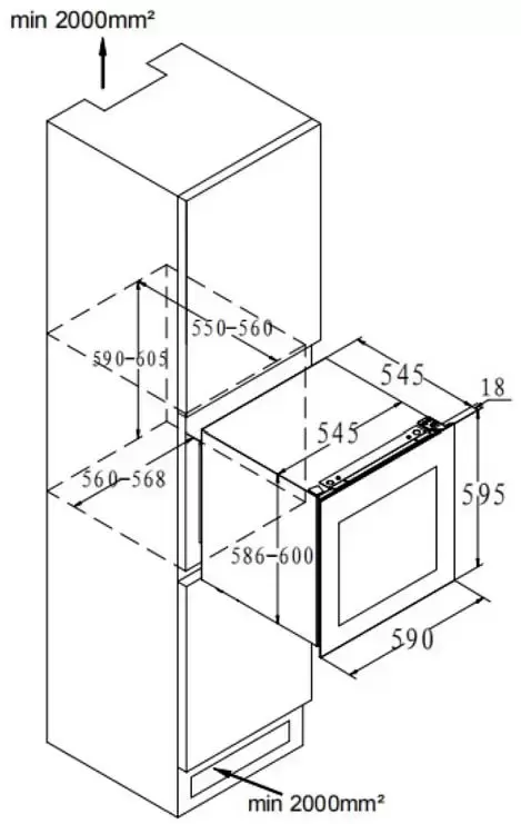 Встраиваемый винный шкаф Korting KFW 604 DB GXN